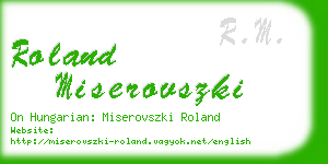 roland miserovszki business card